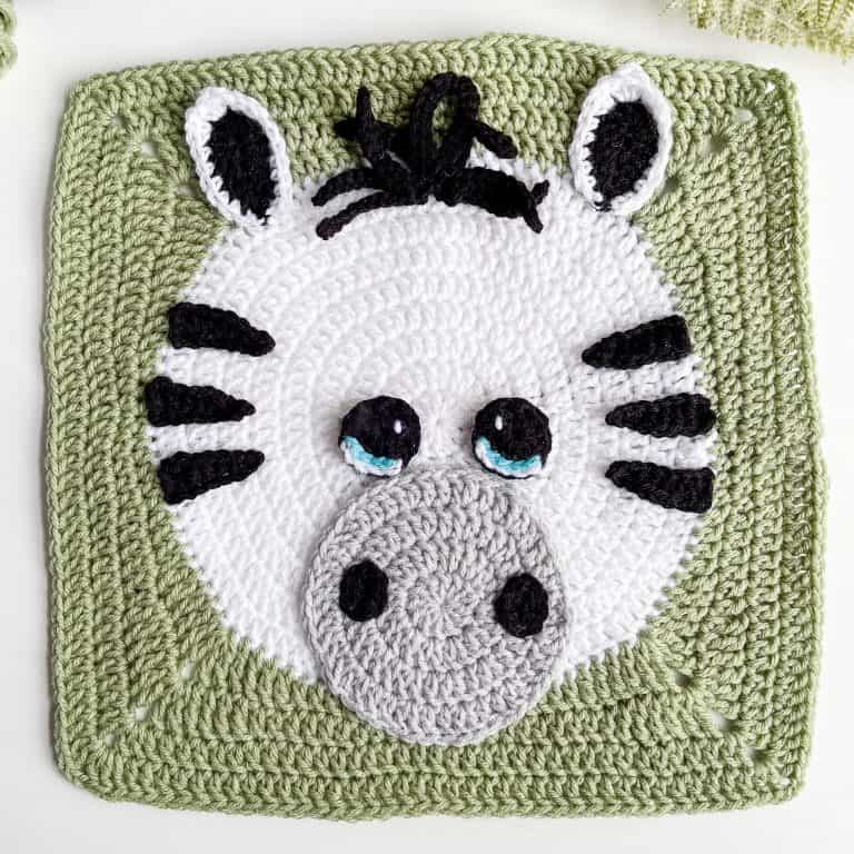 Free crochet zebra square