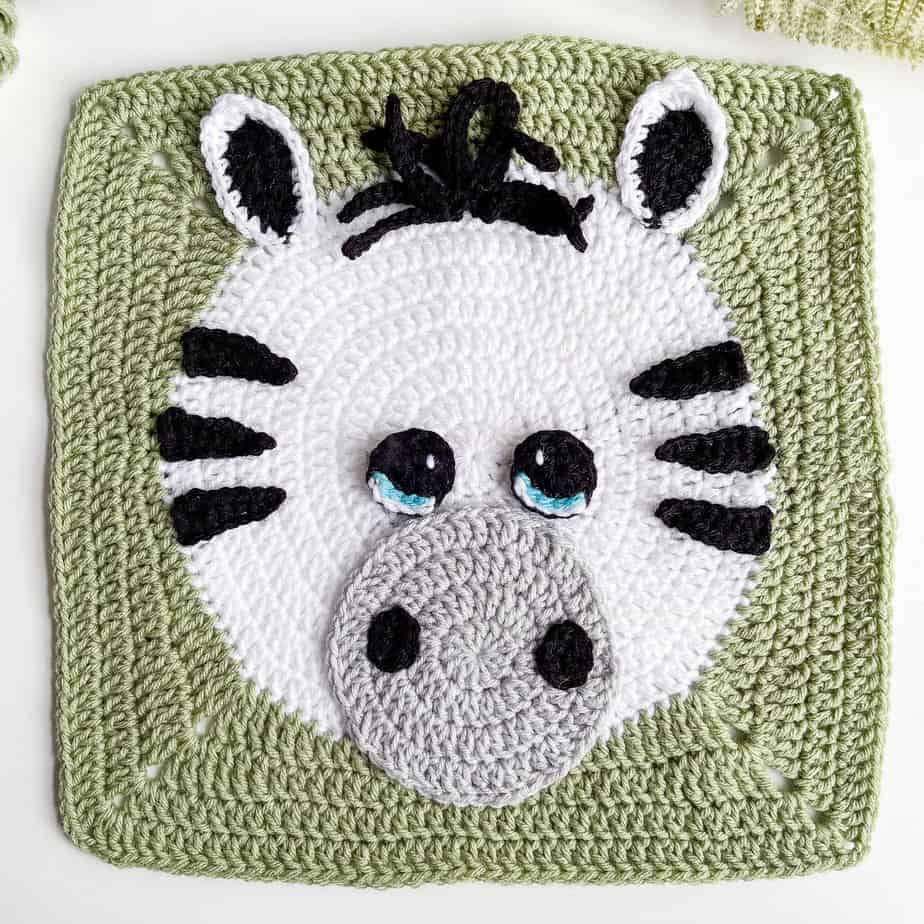 Free crochet zebra square