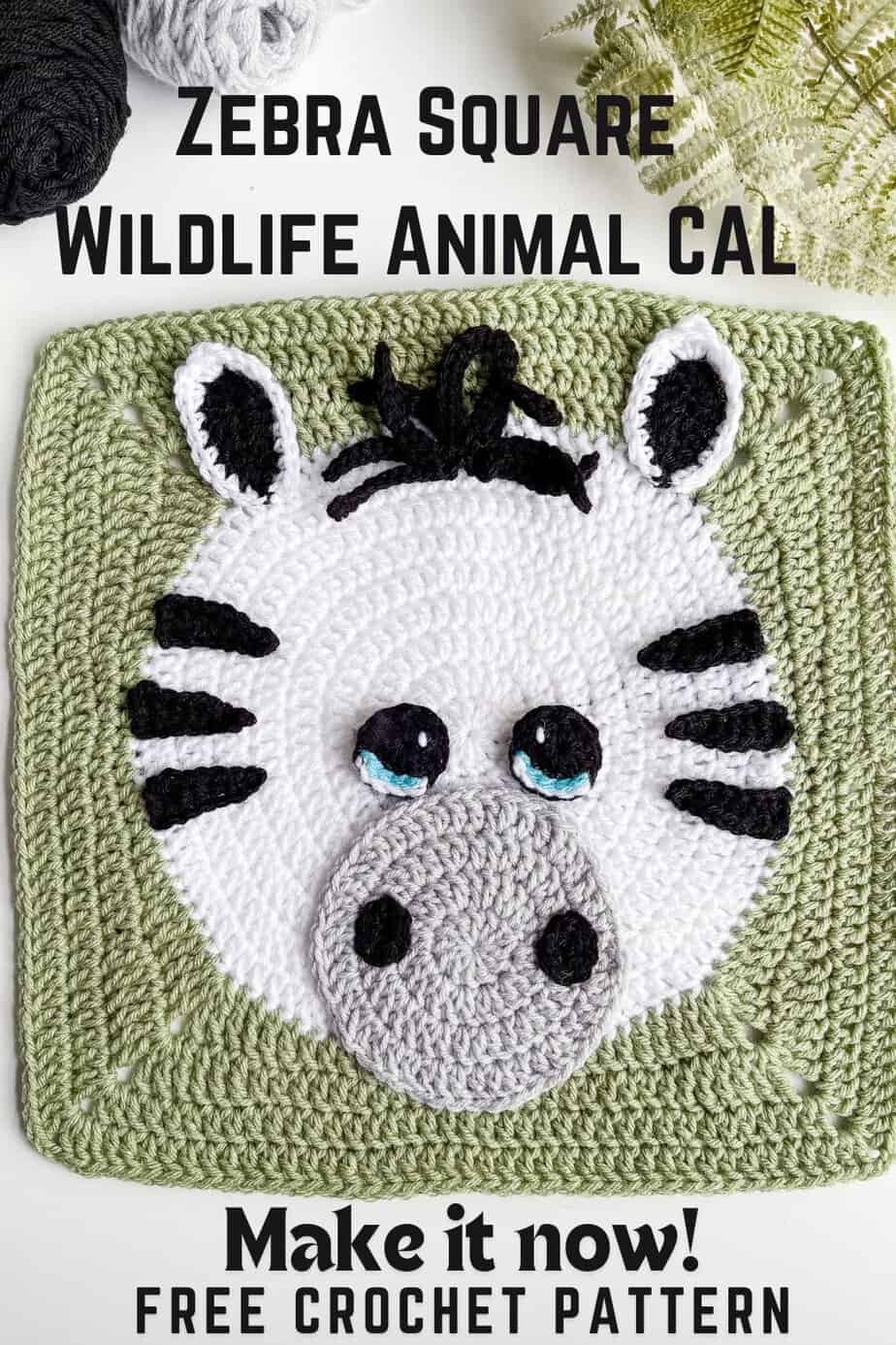 Free crochet zebra square