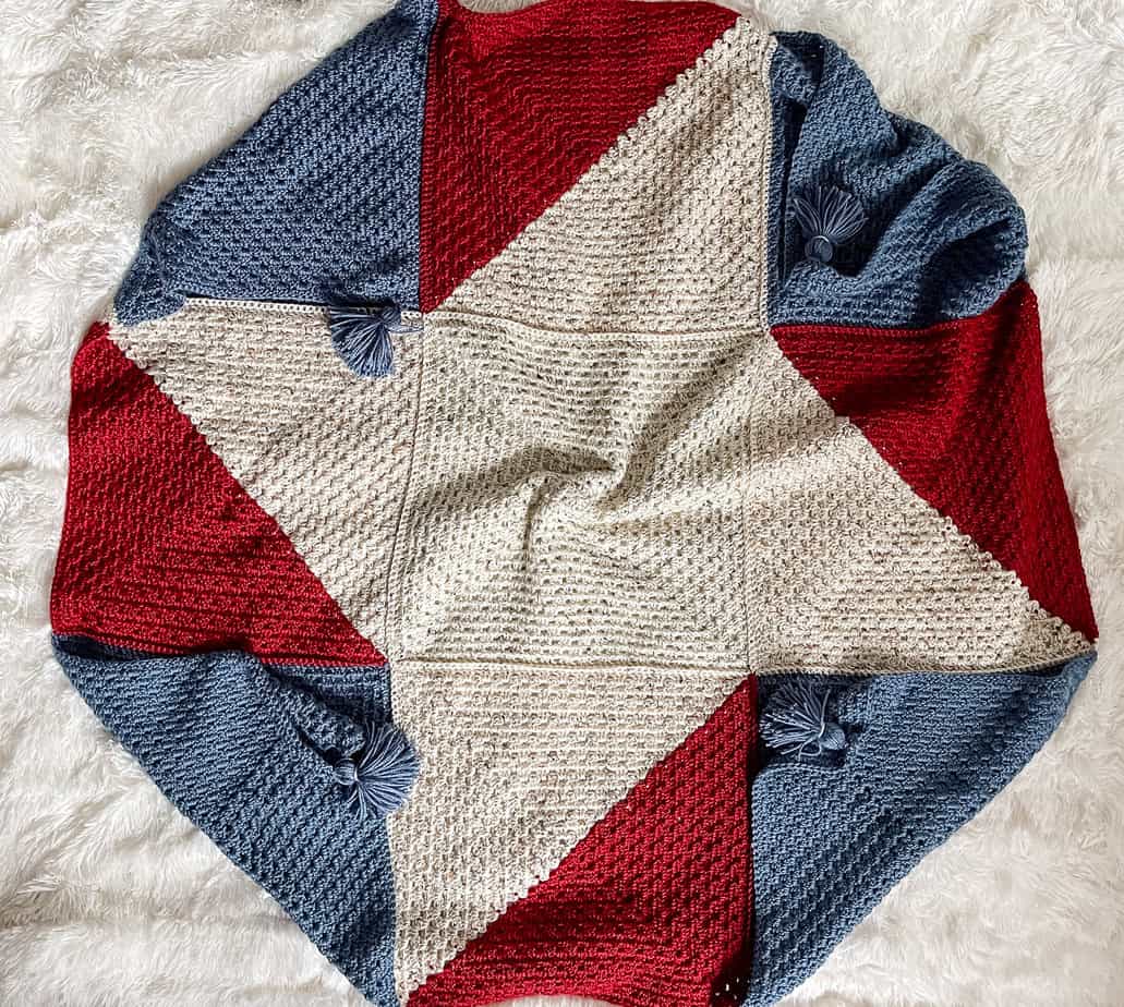 Americana Star Blanket free crochet pattern