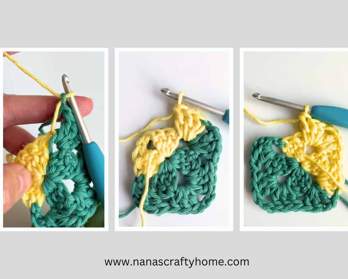 Two Color Granny Square free crochet pattern tutorial