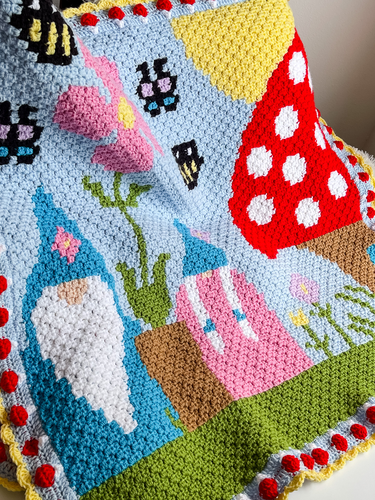 Gnome for Summer C2C Blanket free pattern