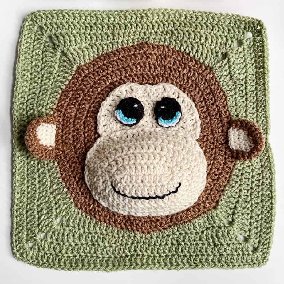 Monkey square free crochet pattern
