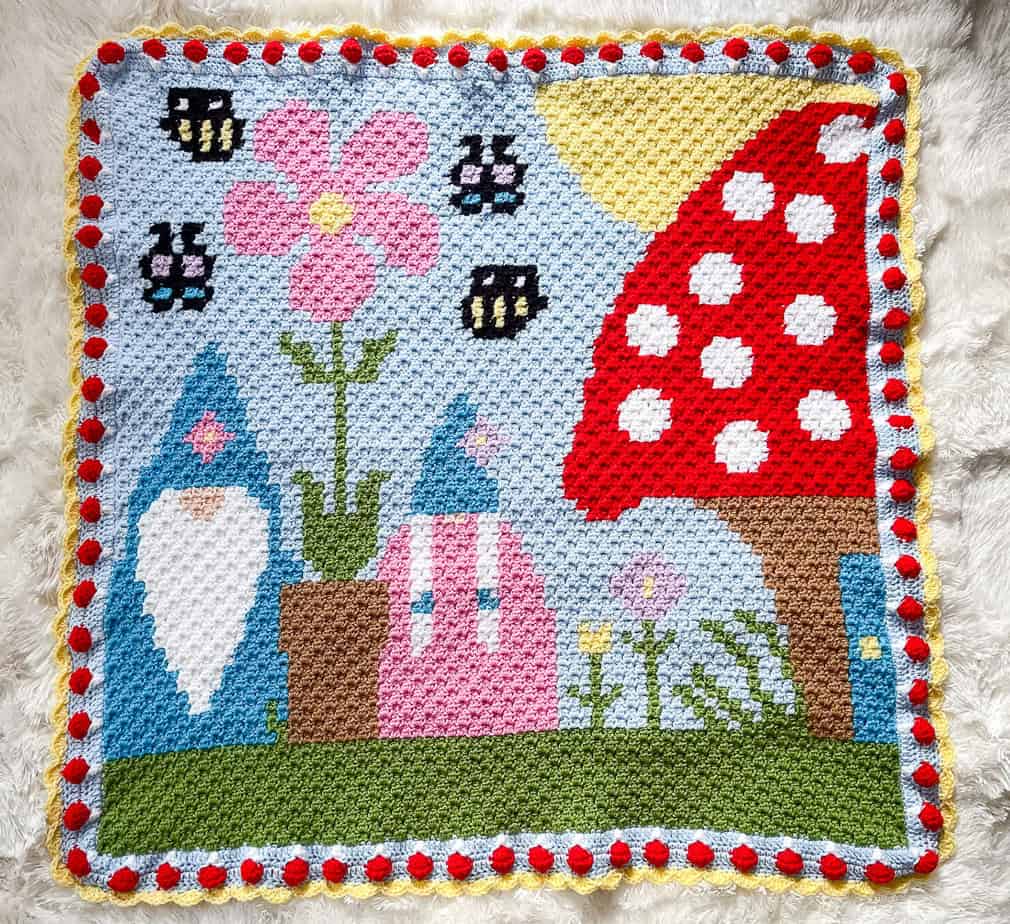 Summer Gnome C2C crochet blanket