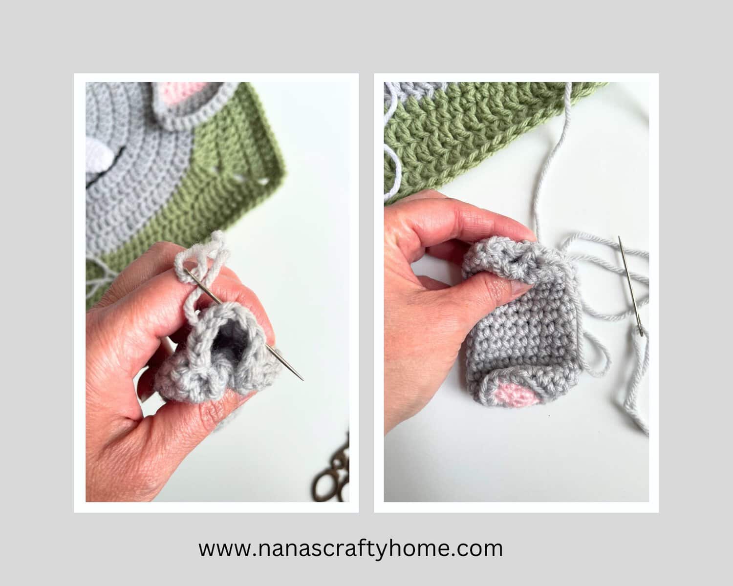 Elephant Square cinching trunk before sewing process