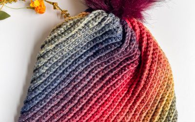 Crochet Slouchy Beanie Pattern | Fiesta Ribbed Swirl Hat