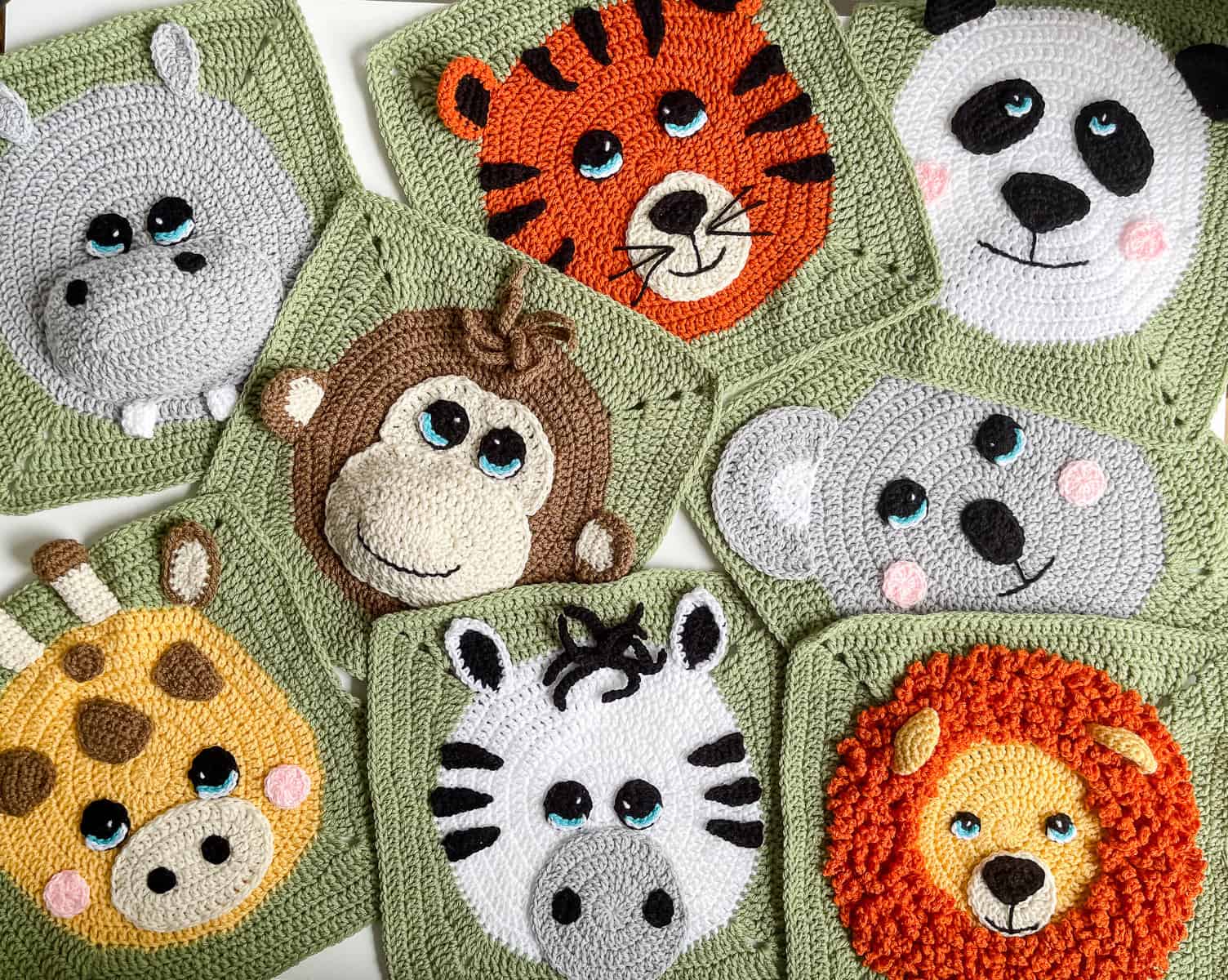 Wildlife Animal Blanket Squares 1-8