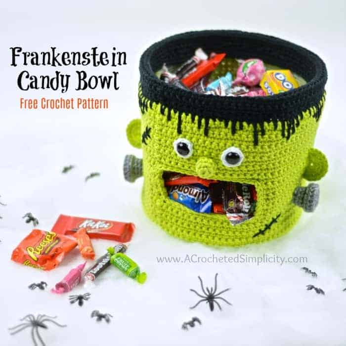 Frankenstein Candy Bowl by A Crocheted Simplicity