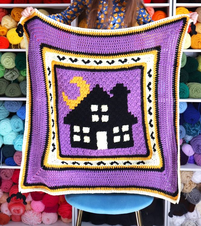 Haunted House C2C Blanket by Repeat Crafter Me