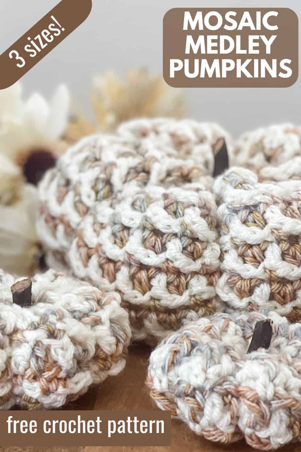 Mosaic Medley Pumpkins free crochet pattern