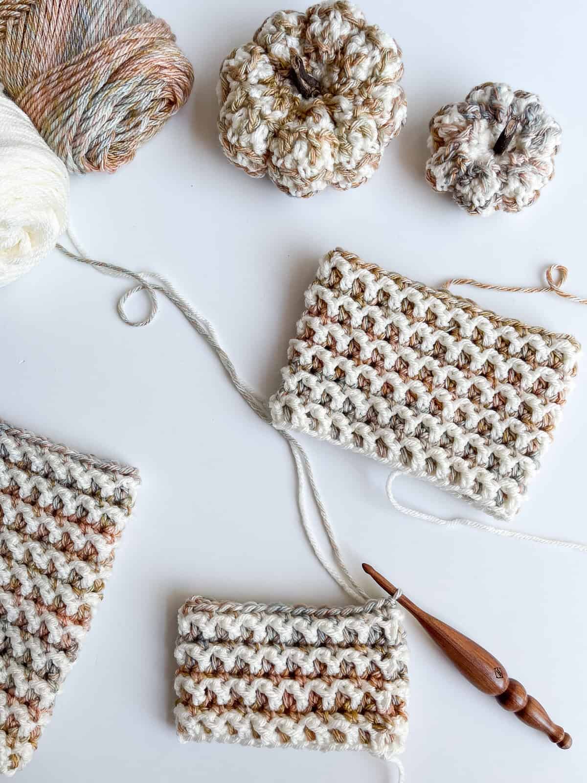 Mosaic Medley Pumpkins crochet process