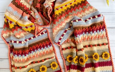 Crochet Rectangle Shawl | Autumn Rhapsody Shawl Fall CAL