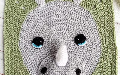 Crochet Rhino Square | Wildlife Animal Blanket CAL Part 11