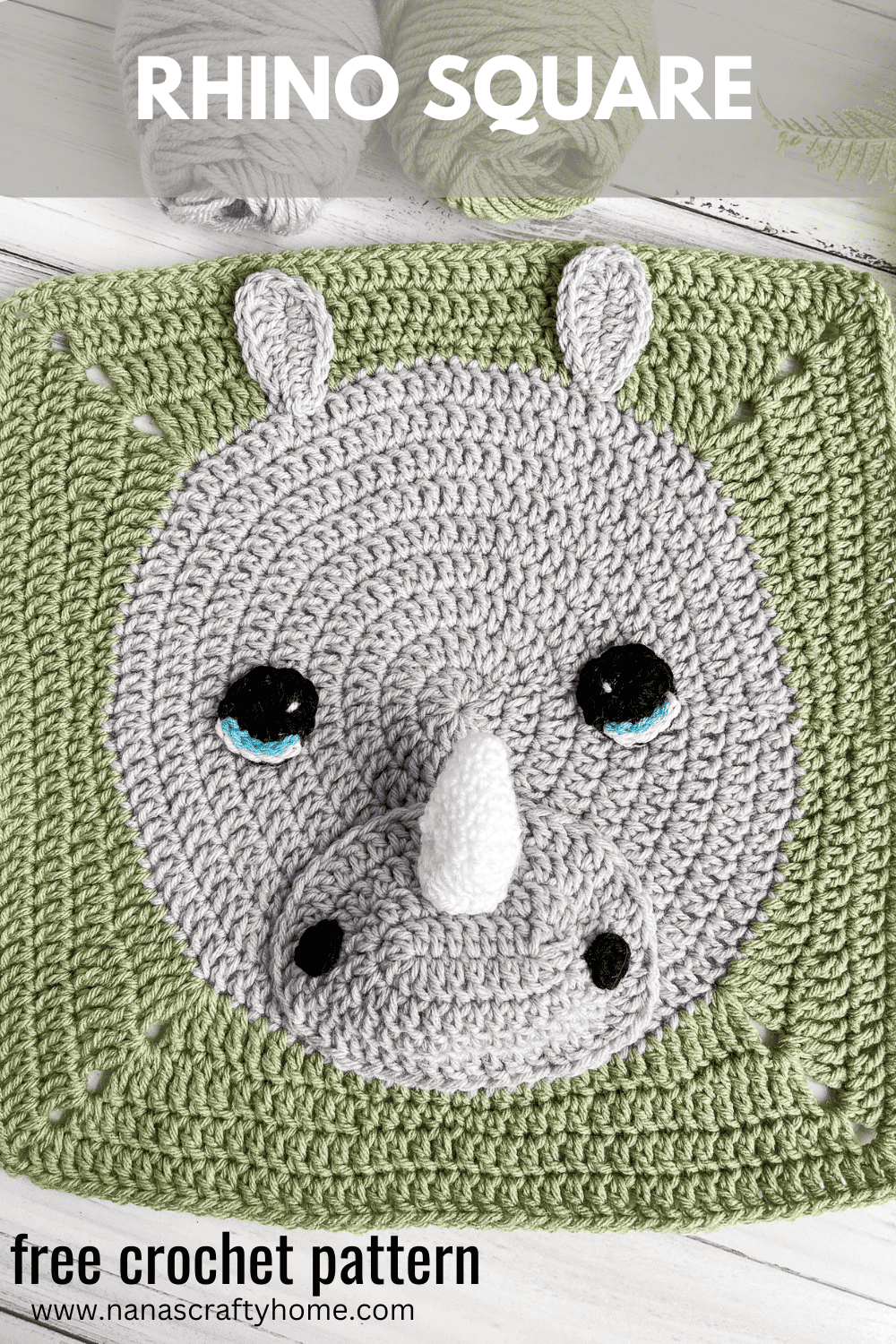 crochet rhino square pattern