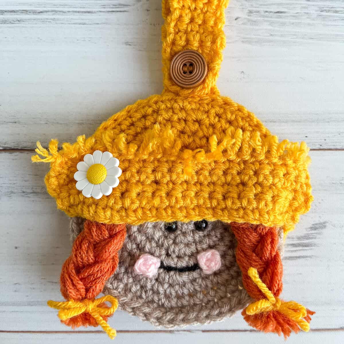 Scarecrow Girl Towel Topper free crochet pattern