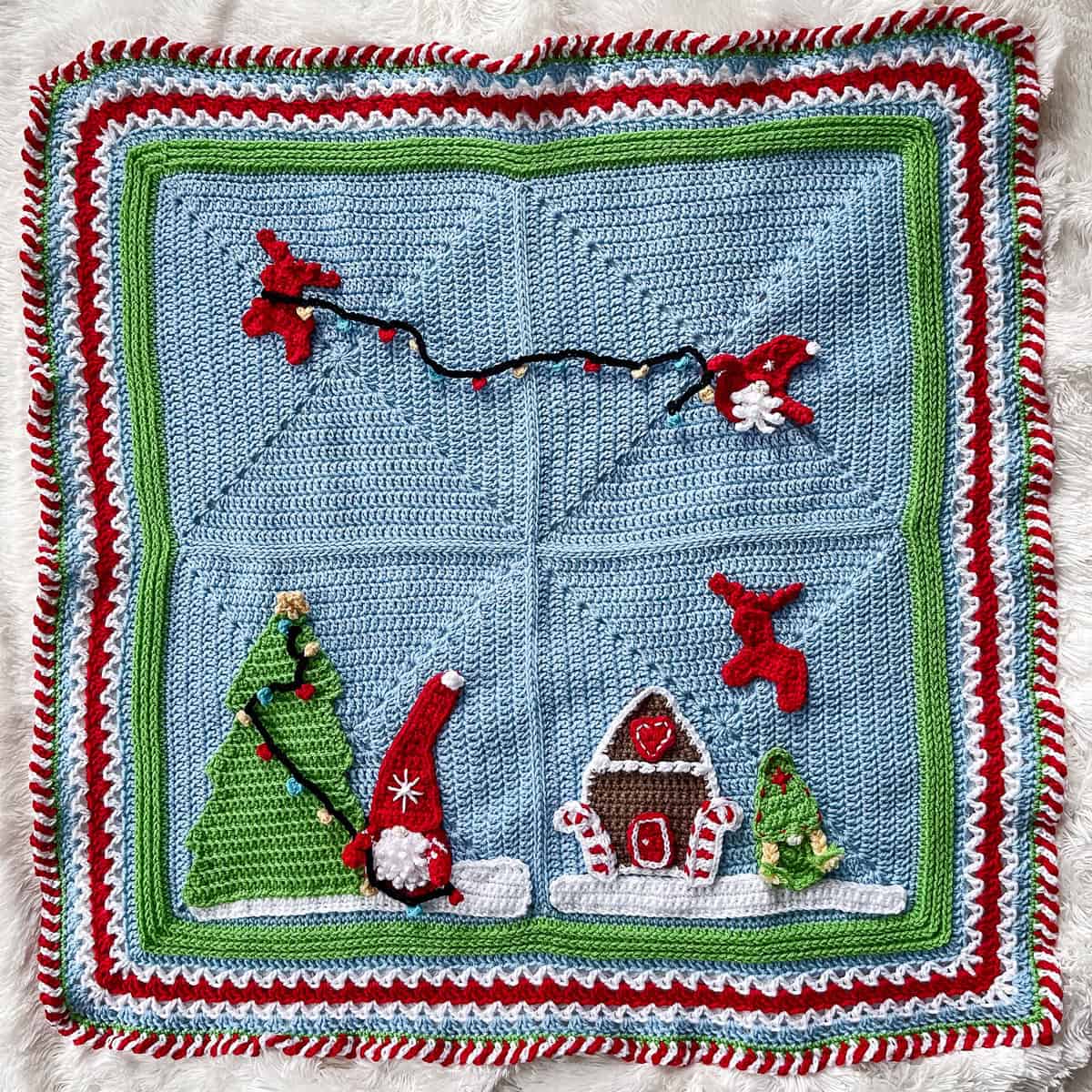 Christmas Gnome Crochet Pattern Blanket