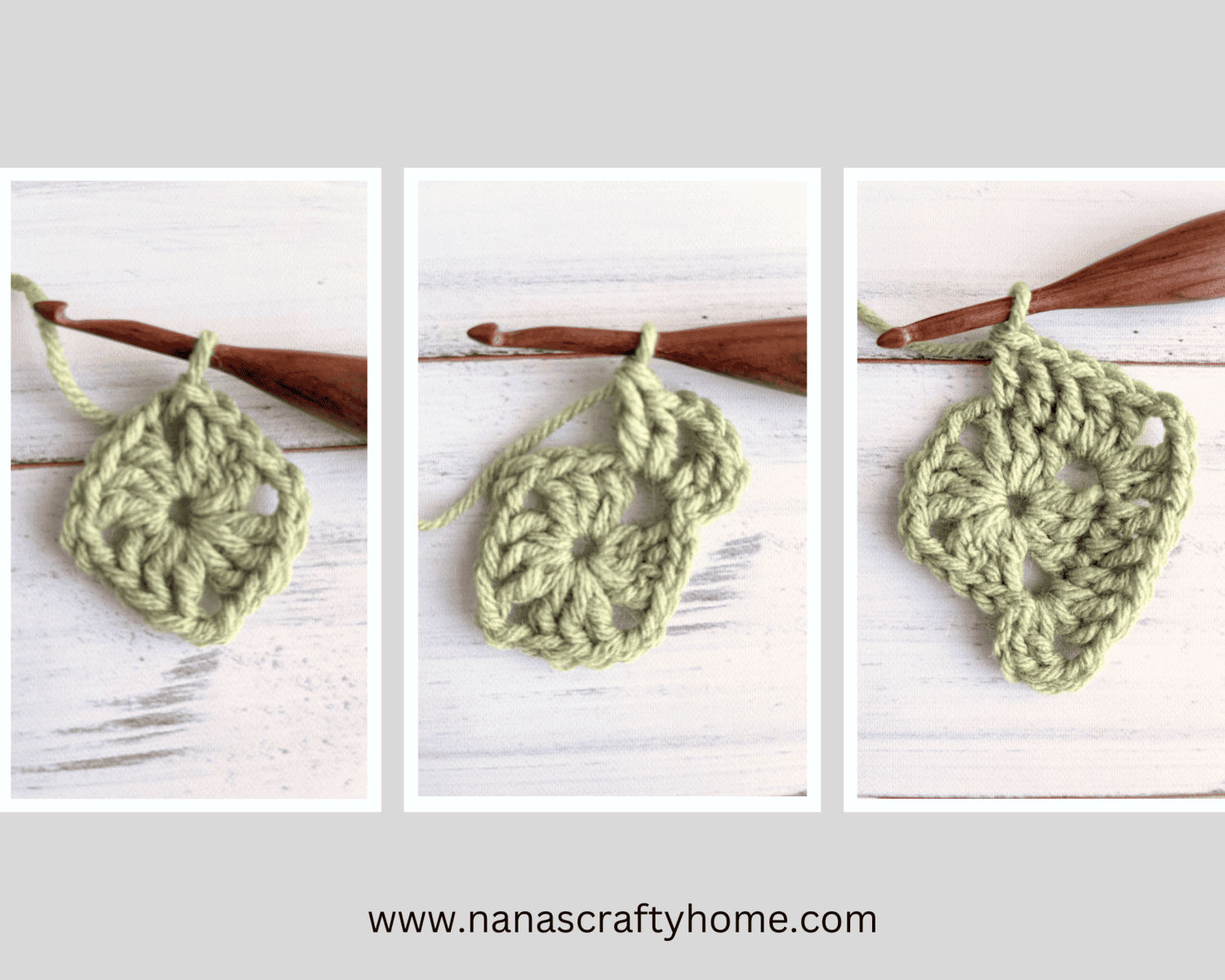 Round 2 solid dc granny square pattern