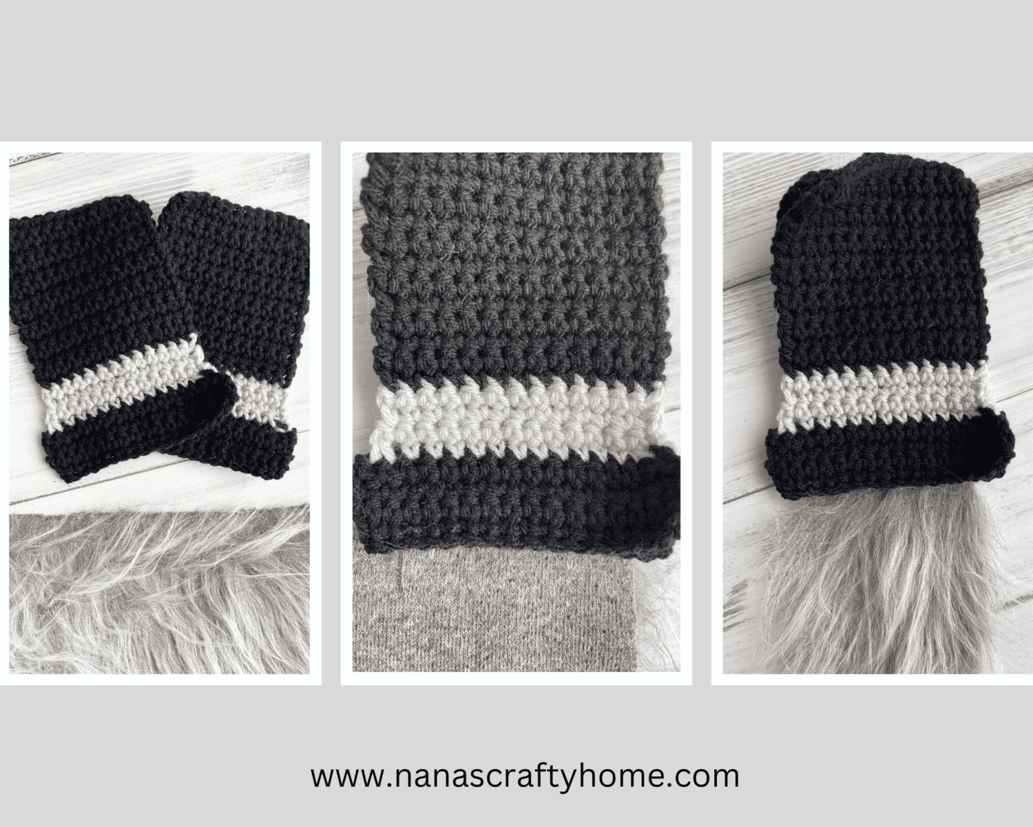 crochet hat panels gnome bottle topper