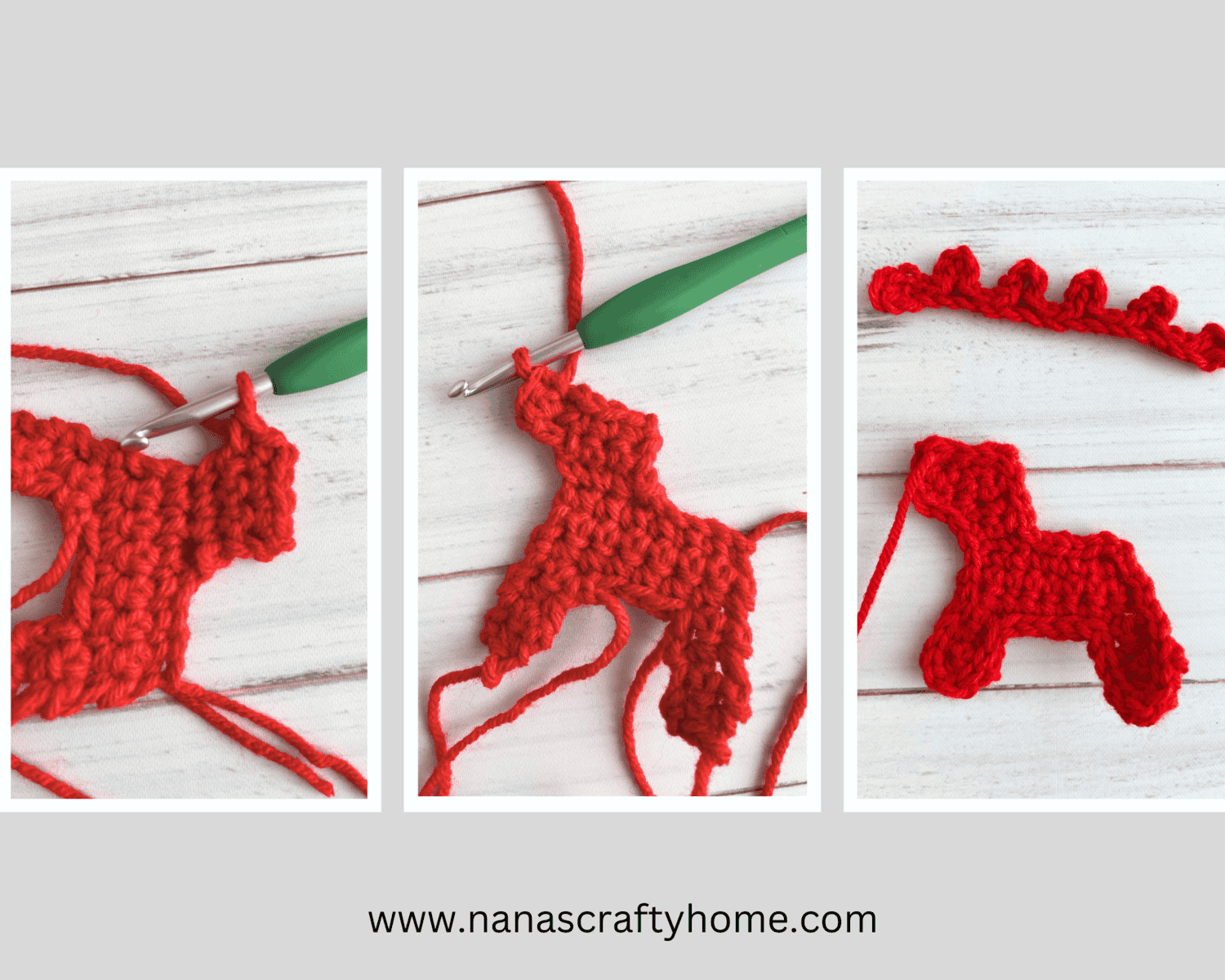 Reindeer crochet pattern process