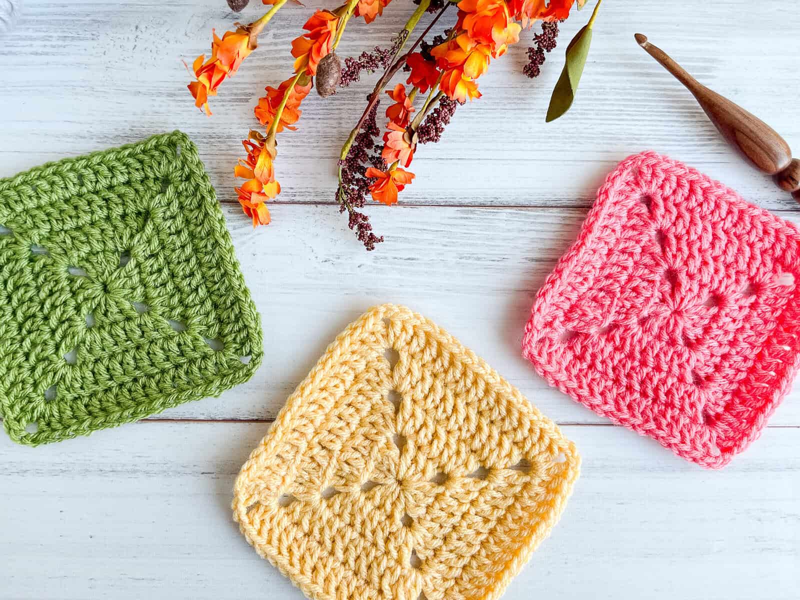 Solid DC Crochet Granny Square