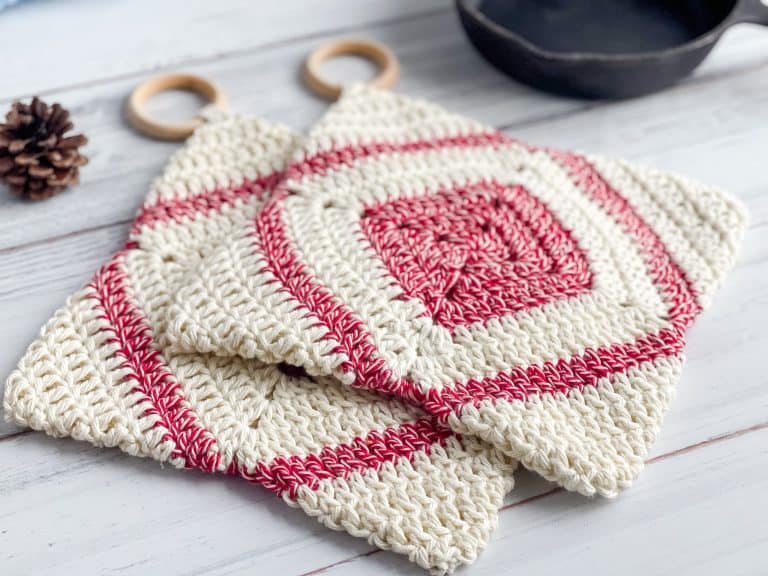 Crochet double thick pot holder pattern