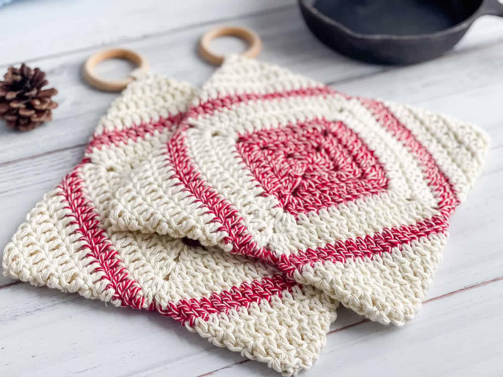 Crochet double thick pot holder pattern