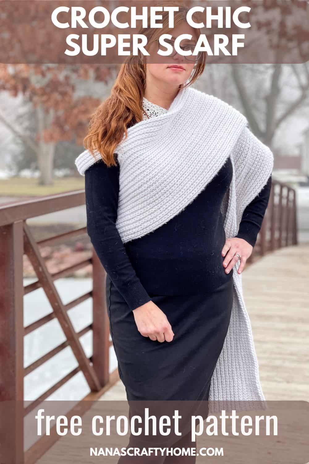 Crochet bulky super scarf free crochet pattern