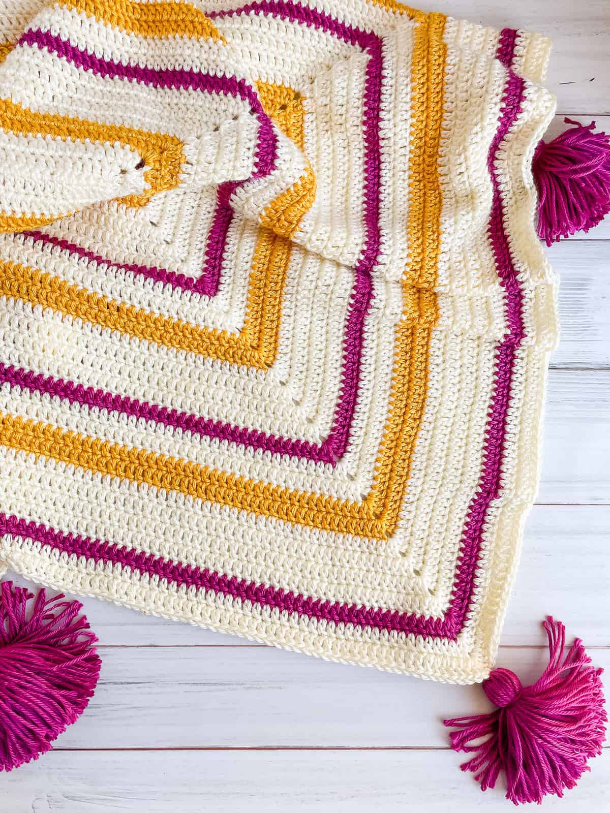 Easy DC All Day Crochet Rectangle Blanket