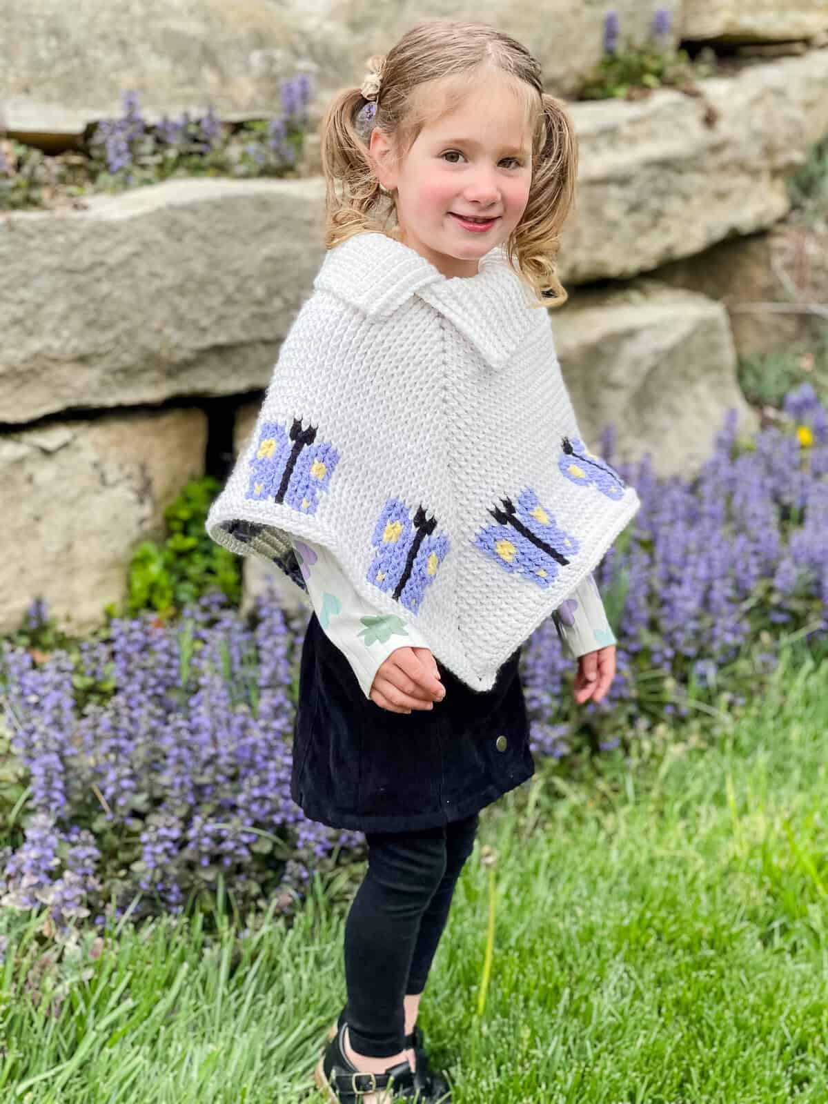 crochet butterfly child's poncho pattern