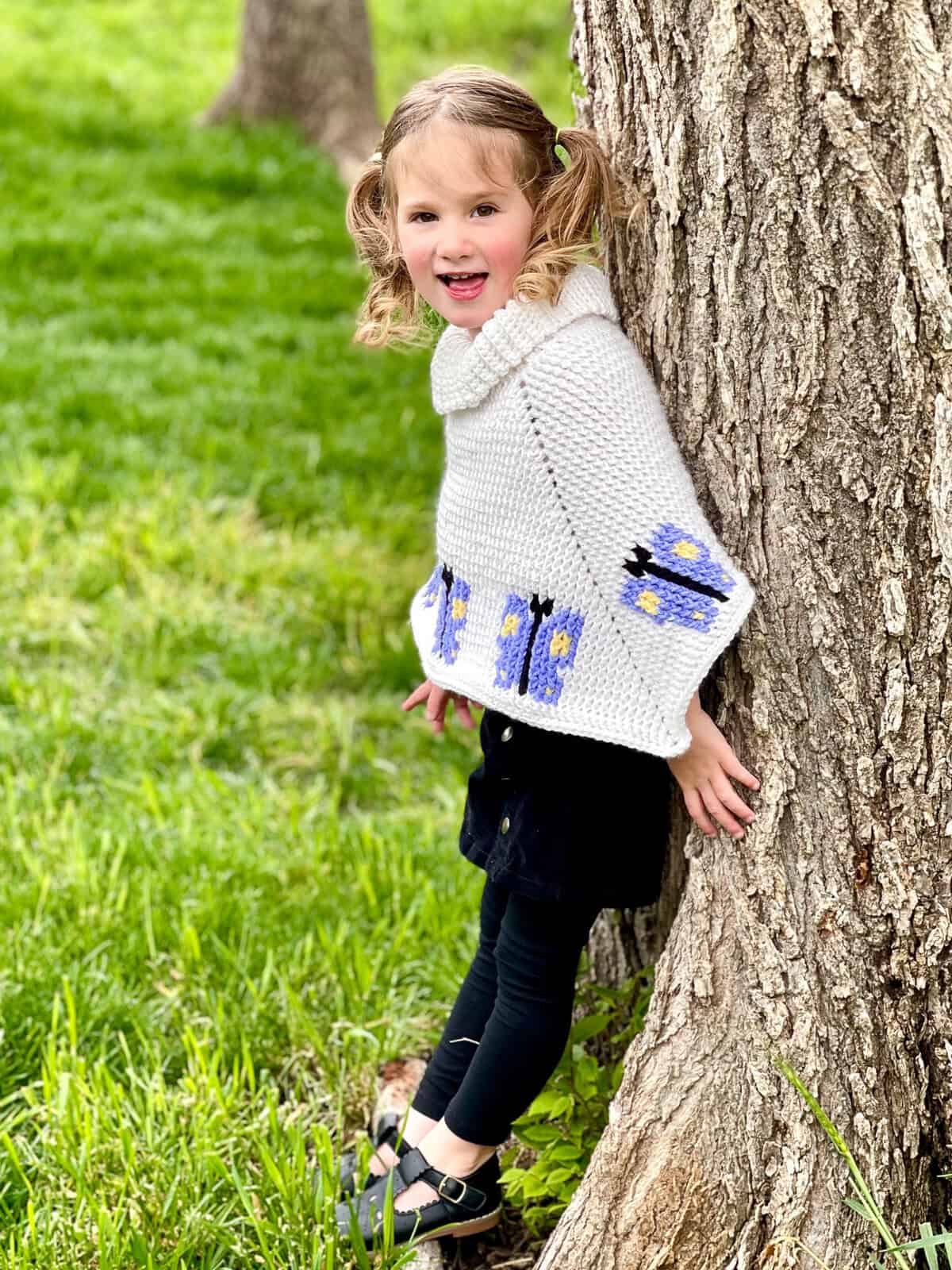 crochet butterfly poncho child size