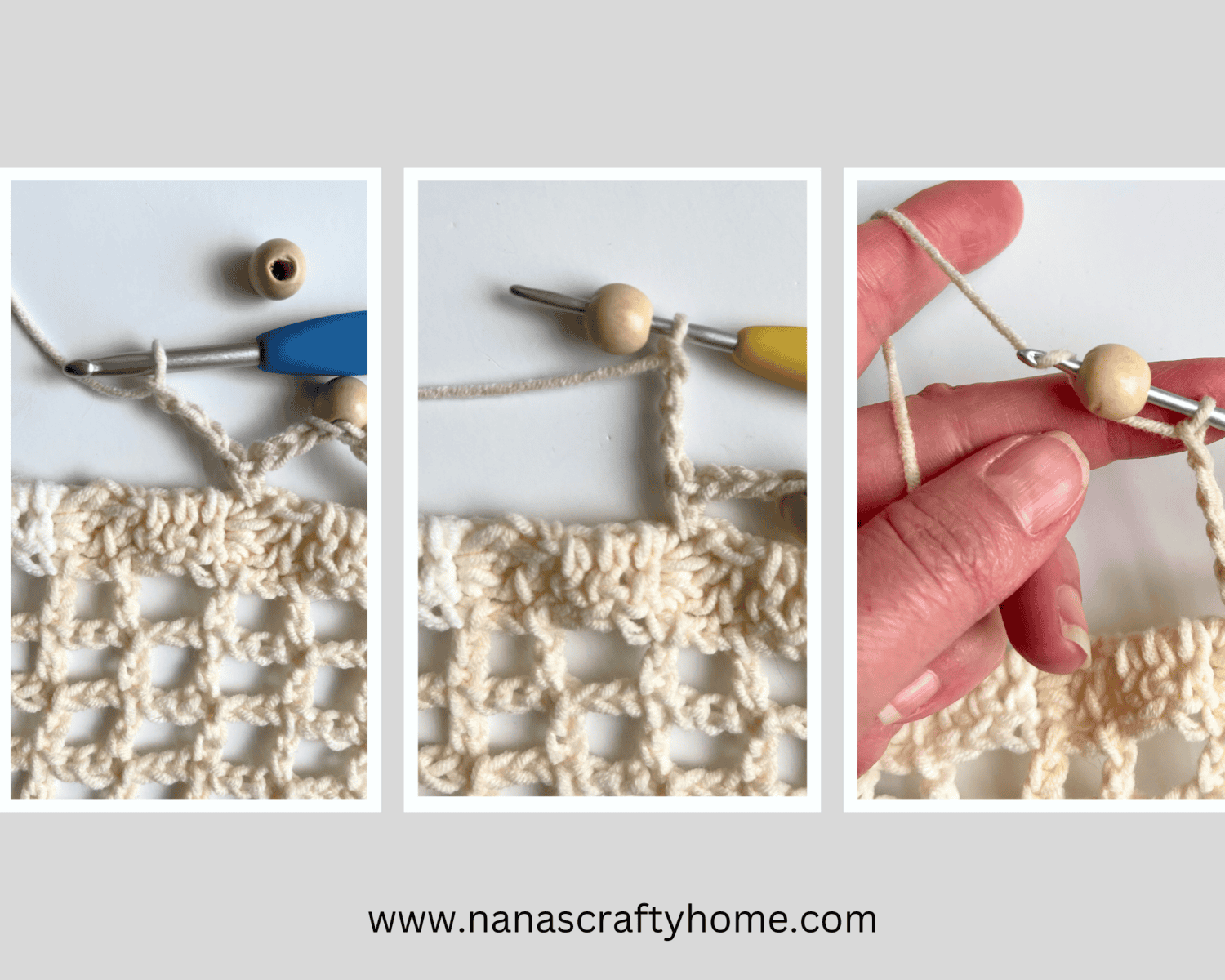 Add bead fringe to edge of poncho