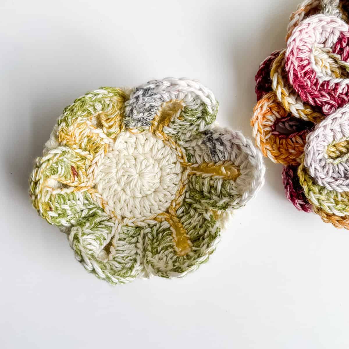 crochet flower coaster pattern set