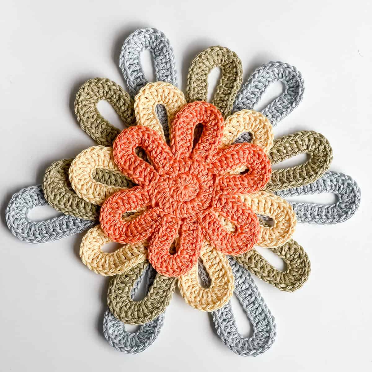 Flower Power Crochet Pot protector pattern set