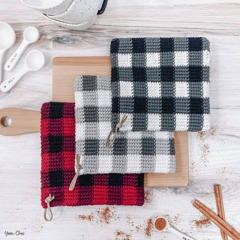 Buffalo Check Pot Holders by Yarn & Chai