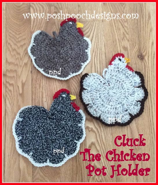 Cluck the Chicken Pot Holder by Posh Pooch Designs