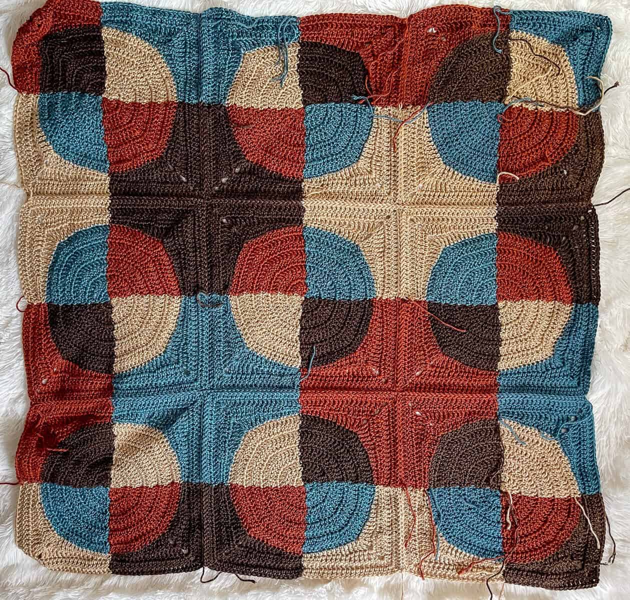 Patchwork Revelry Blanket squares joined before border process