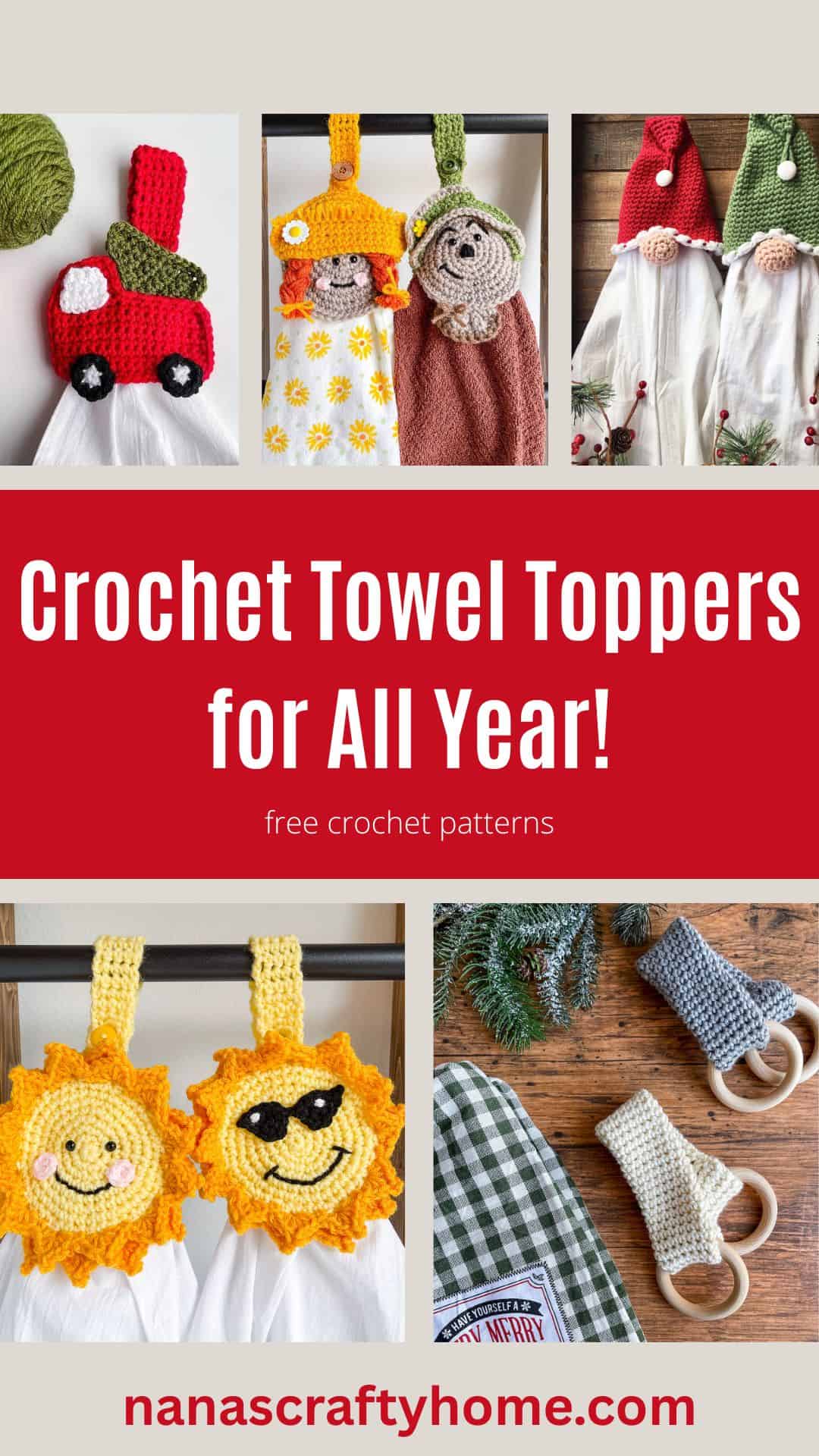 Crochet Towel Toppers free crochet patterns for year round!