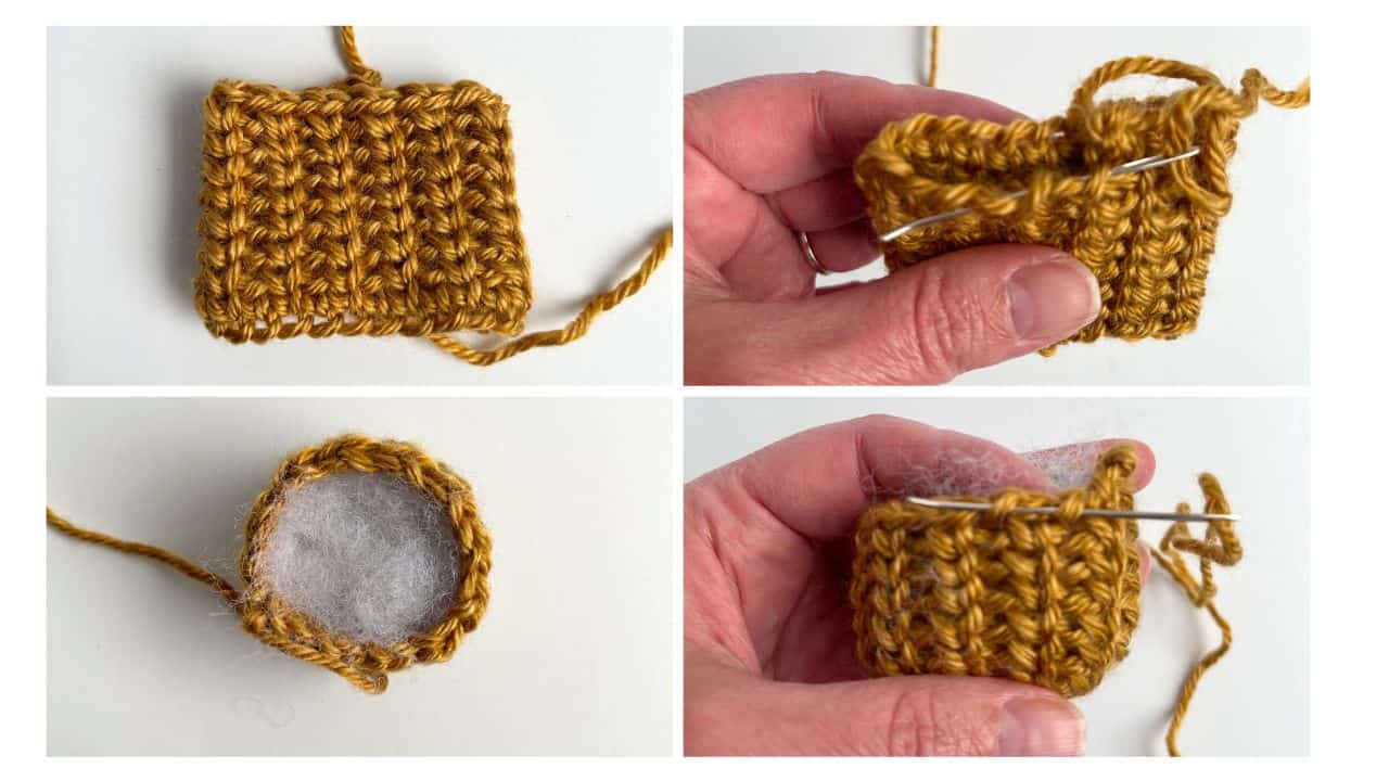 Crochet mini pumpkin process