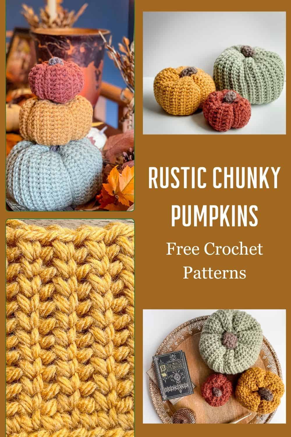 Crochet chunky farmhouse pumpkins