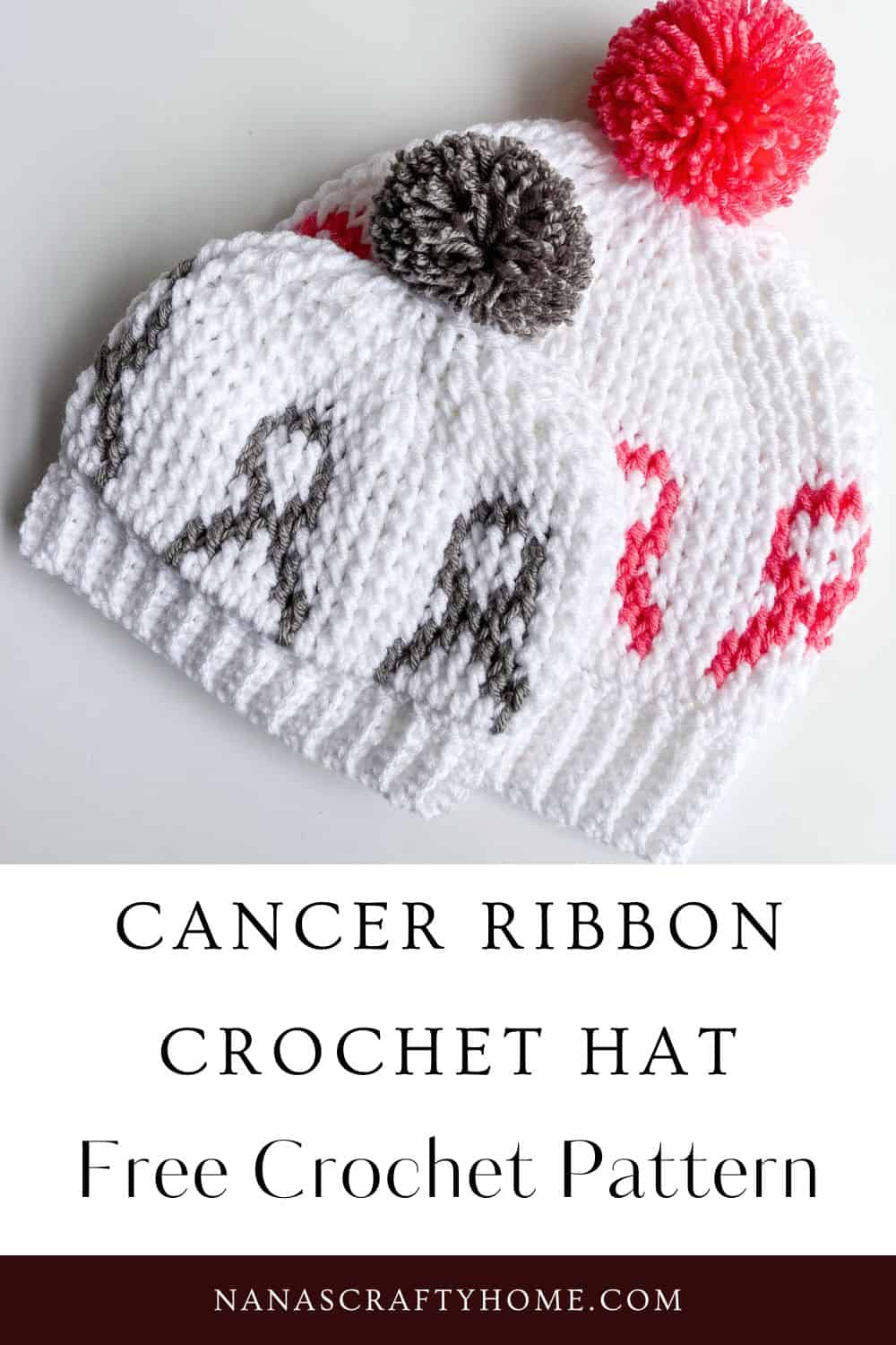 Crochet Cancer Beanie Hat Cancer Ribbon Awareness Hat pattern