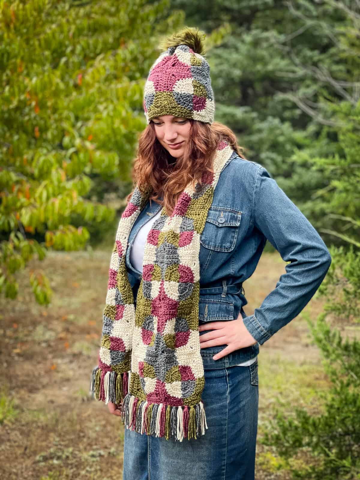 Patchwork Revelry Hat and Scarf free crochet patterns