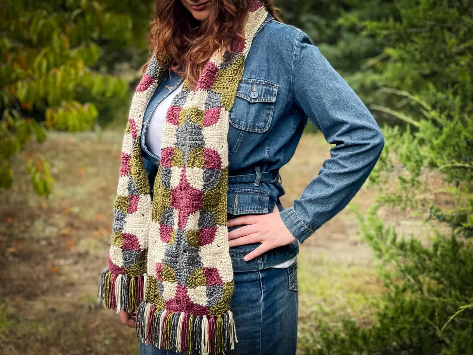 Crochet Patchwork revelry scarf