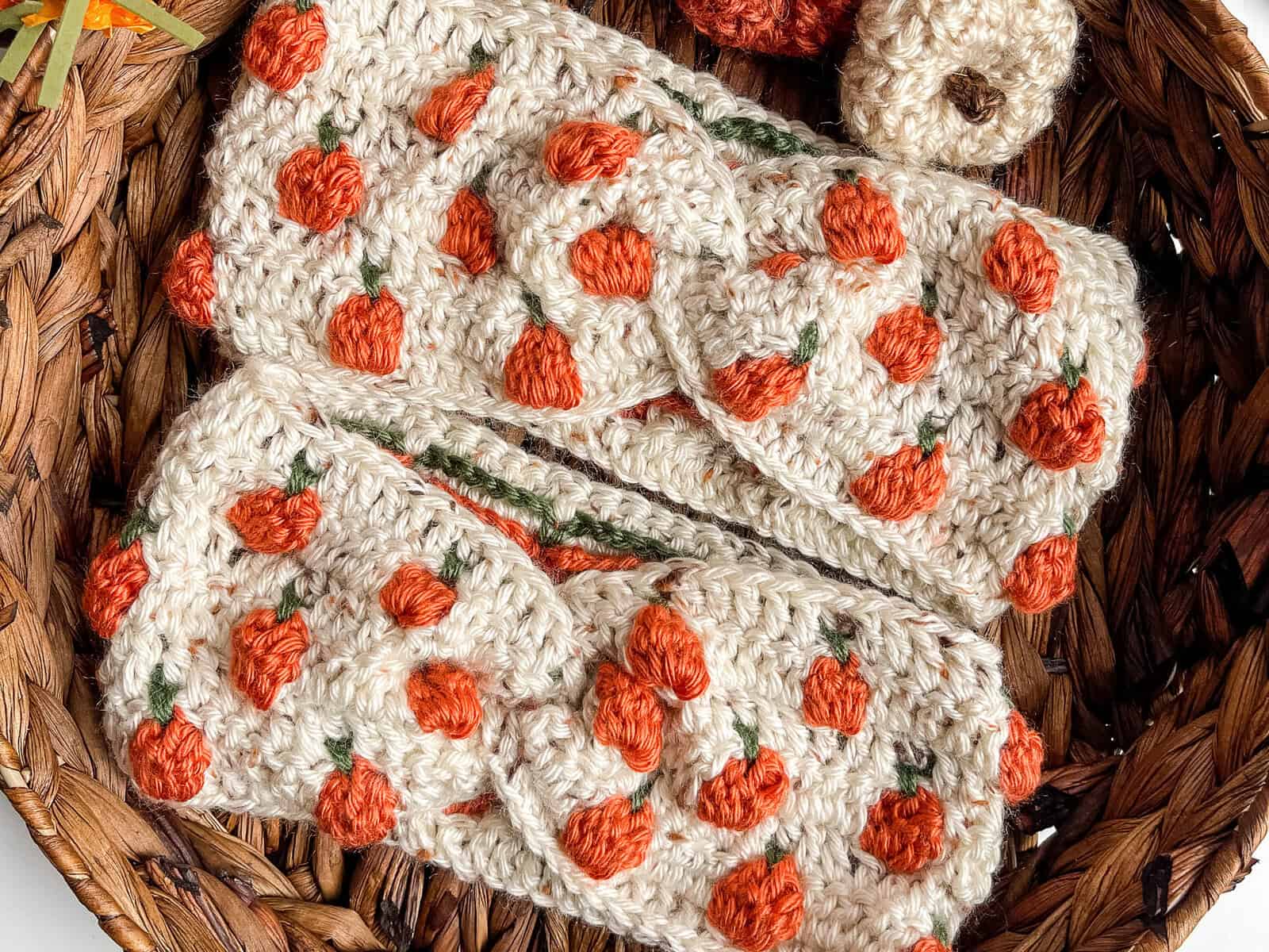 Pumpkin Patch crochet headband pattern