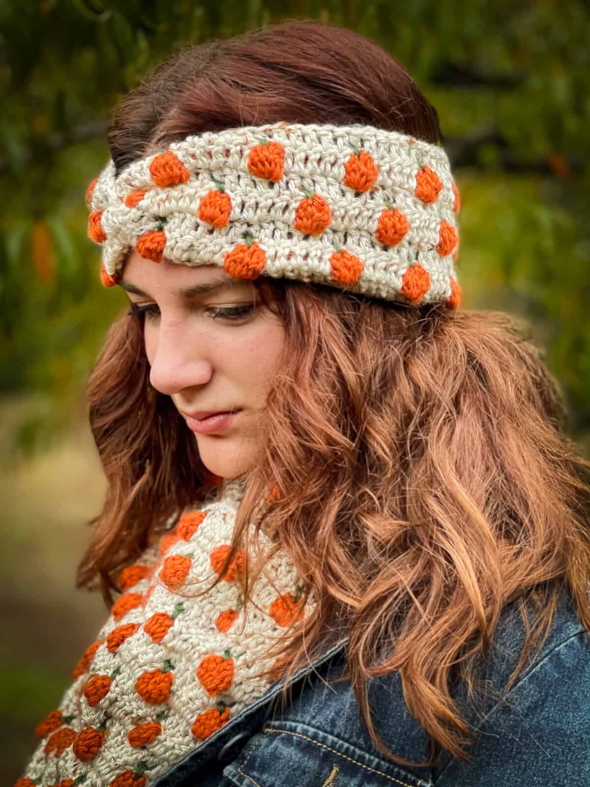 Pumpkin Patch crochet headband pattern