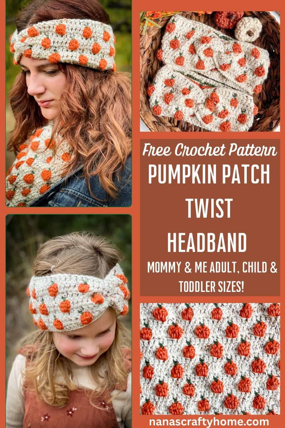 Pumpkin Patch crochet headband pattern