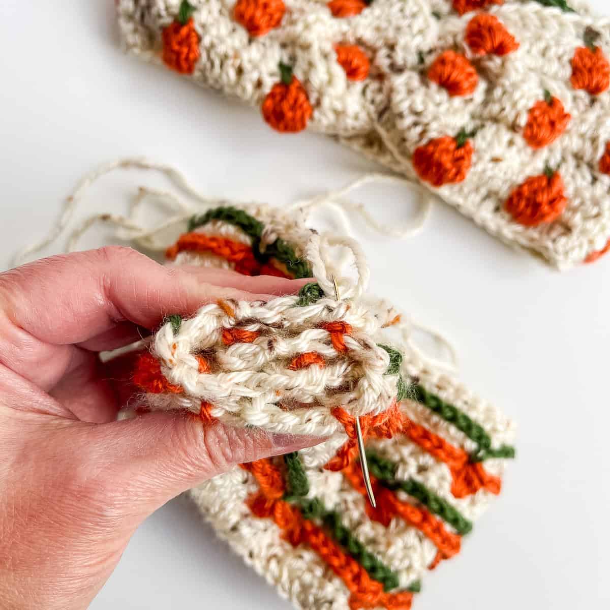 crochet pumpkin headband free crochet pattern folding process