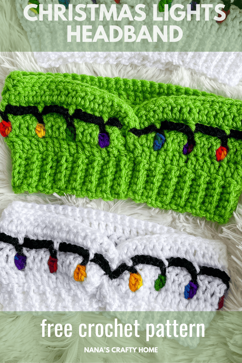 Christmas Lights Headband free crochet pattern