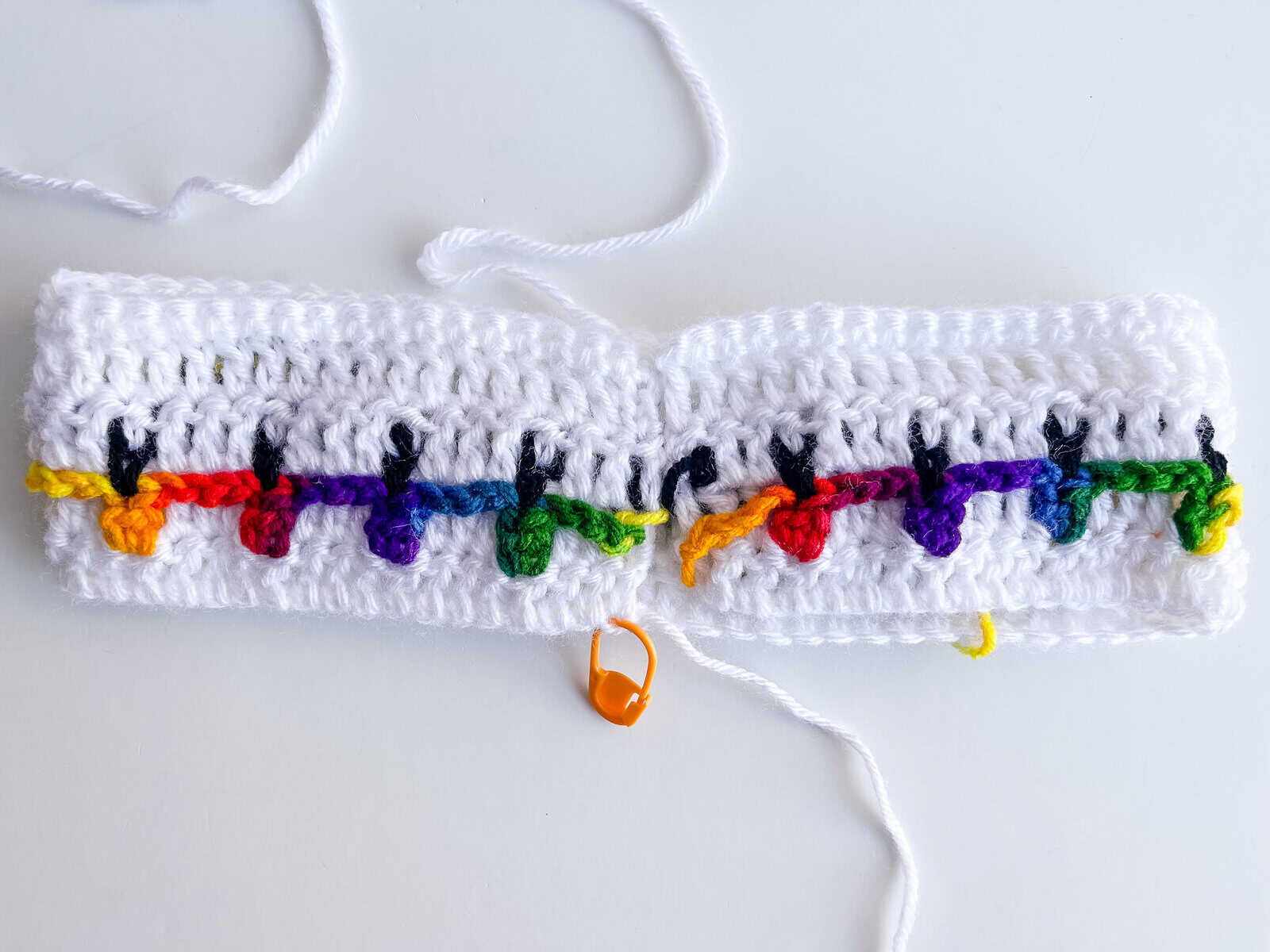 Christmas Lights Headband seaming process