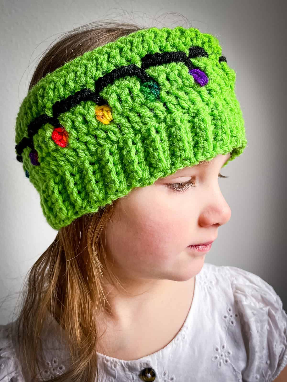 Christmas Lights Headband free crochet pattern