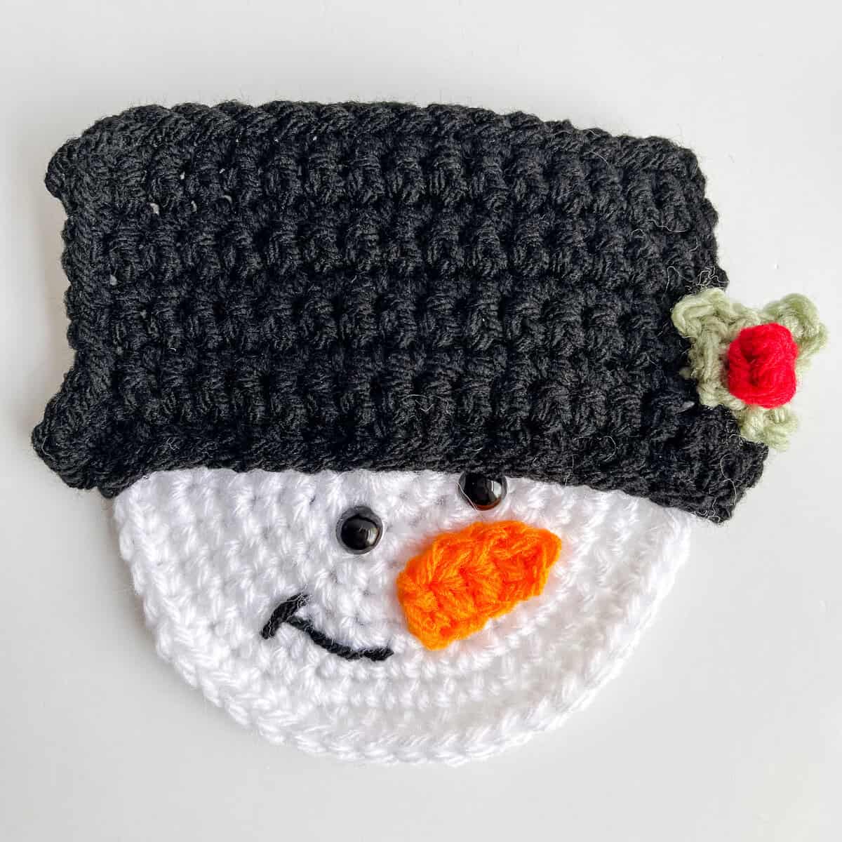 Crochet Snowman Applique free crochet pattern